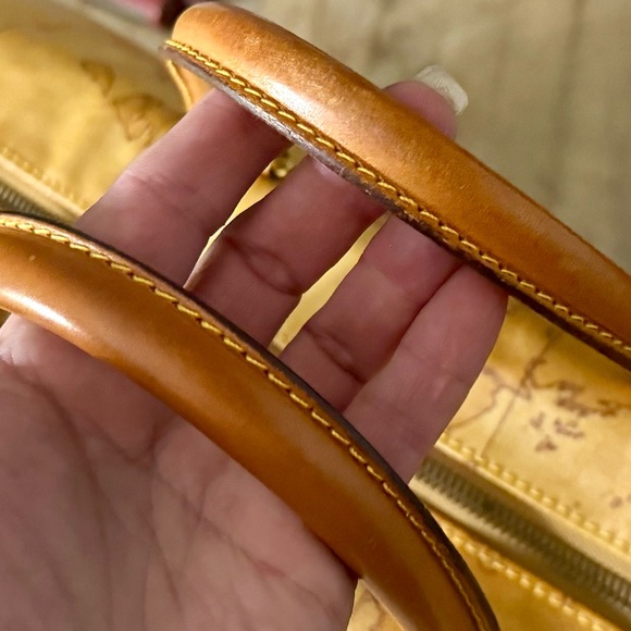 Alviero Martini Vintage 1A Classe Brown Geo Coated Canvas Weekender Bag - Picture 10 of 13